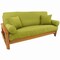 Solid Twill 8 to 9-inch Full Futon Cover Set with Four Throw Pillows (Set of 5) - Mojito Lime